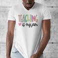 Teaching Is My Jam For Women Teacher Cute Teachers Outfit Men's V-Neck T-Shirt, funny design