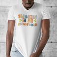 Teaching Is My Superpower Vintage Groovy University Teacher Men's V-Neck T-Shirt, Groovy Teacher Gifts, funny design