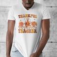 Thankful Teacher Retro Groovy Thanksgiving Fall Women Men Men's V-Neck T-Shirt, Groovy Teacher Gifts, funny design Thankful Teacher Retro Groovy Thanksgiving Fall Women Men Men's V-Neck T-Shirt, Groovy Teacher Gifts, funny design