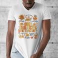 Thanksgiving One Thankful Art Teacher Fall Groovy Men Women Men's V-Neck T-Shirt, Groovy Teacher Gifts, funny design