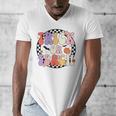 Trick Or Teach Retro Groovy Halloween Teacher Men's V-Neck T-Shirt, Groovy Teacher Gifts, funny design Trick Or Teach Retro Groovy Halloween Teacher Men's V-Neck T-Shirt, Groovy Teacher Gifts, funny design