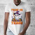 Trick Or Teach Teacher Halloween Ghost Pencil Floral Men's V-Neck T-Shirt, funny design Trick Or Teach Teacher Halloween Ghost Pencil Floral Men's V-Neck T-Shirt, funny design