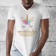 Unicorn Teacher Shirt For Women School Teacher Men's V-Neck T-Shirt, funny design