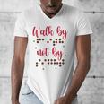 Visually Impaired Teacher Braille Bible Verse Walk By Faith Men's V-Neck T-Shirt, funny design
