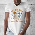 Will Give Math Advice For Candy Math Ghost Teacher Halloween Men's V-Neck T-Shirt, funny design