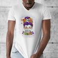 Witchy Teacher Halloween Messy Bun Teacher Bleached Men's V-Neck T-Shirt, funny design Witchy Teacher Halloween Messy Bun Teacher Bleached Men's V-Neck T-Shirt, funny design