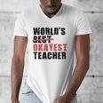 World's Best Okayest Teacher ACY025a For Men Women Men's V-Neck T-Shirt, funny design