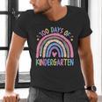 100th Day Of Kindergarten Teacher Kids 100 Days Smarter Men's V-Neck T-Shirt, gift for family, gift for coworker 100th Day Of Kindergarten Teacher Kids 100 Days Smarter Men's V-Neck T-Shirt, gift for family, gift for coworker