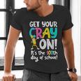 100th Day Of School Get Your Cray On Teacher Men's V-Neck T-Shirt, gift for family, gift for coworker 100th Day Of School Get Your Cray On Teacher Men's V-Neck T-Shirt, gift for family, gift for coworker