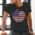 American Flag Teachers Students Apple 4th Of July Vintage Men's V-Neck T-Shirt, gift for family, gift for coworker American Flag Teachers Students Apple 4th Of July Vintage Men's V-Neck T-Shirt, gift for family, gift for coworker