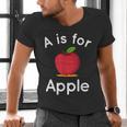 A Is For Apple Toddler Kindergarten Preschool Teacher Men's V-Neck T-Shirt, gift for family, gift for coworker A Is For Apple Toddler Kindergarten Preschool Teacher Men's V-Neck T-Shirt, gift for family, gift for coworker