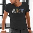 Art Artist Painting Teacher T Shirt Mona Lisa Great Wave For Men Women Men's V-Neck T-Shirt, gift for family, gift for coworker