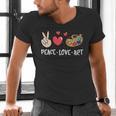 Art Teacher Peace Love Art For Artists And Painters Men's V-Neck T-Shirt, gift for family, gift for coworker Art Teacher Peace Love Art For Artists And Painters Men's V-Neck T-Shirt, gift for family, gift for coworker