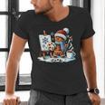 Artist Gingerbread Painter Art Teacher Student Christmas Men's V-Neck T-Shirt, gift for family, gift for coworker