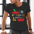 Attendance Matters Teacher Apple For Back To School Men's V-Neck T-Shirt, gift for family, gift for coworker