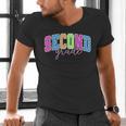 Back To School Neon Checkered Second Grade Colorful Teacher Men's V-Neck T-Shirt, gift for family, gift for coworker Back To School Neon Checkered Second Grade Colorful Teacher Men's V-Neck T-Shirt, gift for family, gift for coworker