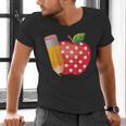 Back To School Pencil And Apple Teacher Student Men's V-Neck T-Shirt, gift for family, gift for coworker