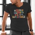 Being Bilingual Is A Superpower Back To School ESL Teacher Men's V-Neck T-Shirt, Esl Teacher Shirts, gift for family, gift for coworker