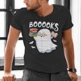 Books Halloween Librarian Teacher Reader Reading Book Lover Men's V-Neck T-Shirt, gift for family, gift for coworker