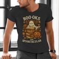 Books Are Spooktacular Ghost Book Reading Halloween Teachers Men's V-Neck T-Shirt, gift for family, gift for coworker