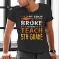My Broom Broke So Now I Teach 5th Grade Halloween Teacher Men's V-Neck T-Shirt, gift for family, gift for coworker My Broom Broke So Now I Teach 5th Grade Halloween Teacher Men's V-Neck T-Shirt, gift for family, gift for coworker
