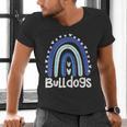 Bulldogs School Mascot Rainbow Teacher Lover Men's V-Neck T-Shirt, gift for family, gift for coworker Bulldogs School Mascot Rainbow Teacher Lover Men's V-Neck T-Shirt, gift for family, gift for coworker