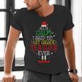 All Is Calm Said No 1st Grade Teacher Ever Christmas Teacher Men's V-Neck T-Shirt, gift for family, gift for coworker