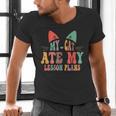 My Cat Ate My Lesson Plans Teacher Sarcastic Men's V-Neck T-Shirt, gift for family, gift for coworker