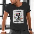 Cat It's Fine I'm Fine Everything Is Fine Teacher Life Men's V-Neck T-Shirt, gift for family, gift for coworker Cat It's Fine I'm Fine Everything Is Fine Teacher Life Men's V-Neck T-Shirt, gift for family, gift for coworker