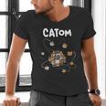 Catom Science Teacher Chemistry Lover Physics School Cat Men's V-Neck T-Shirt, Science Teacher Shirts, gift for family, gift for coworker