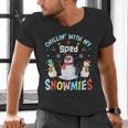 Chillin With My Sped Snowmies Teacher Student Christmas Men's V-Neck T-Shirt, gift for family, gift for coworker Chillin With My Sped Snowmies Teacher Student Christmas Men's V-Neck T-Shirt, gift for family, gift for coworker