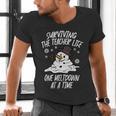 Christmas Surviving Teacher Life Meltdown Xmas Women Men Men's V-Neck T-Shirt, gift for family, gift for coworker