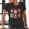 Christmas Teacher Stamps Men's V-Neck T-Shirt, gift for family, gift for coworker