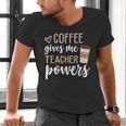 Coffee Gives Me Teacher Powers Teacher Men's V-Neck T-Shirt, gift for family, gift for coworker Coffee Gives Me Teacher Powers Teacher Men's V-Neck T-Shirt, gift for family, gift for coworker