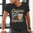 Coffee Teach Repeat Teacher Men's V-Neck T-Shirt, gift for family, gift for coworker Coffee Teach Repeat Teacher Men's V-Neck T-Shirt, gift for family, gift for coworker