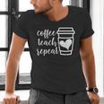 Coffee Teach Repeat Women's Misses Plus Size Teacher Men's V-Neck T-Shirt, gift for family, gift for coworker Coffee Teach Repeat Women's Misses Plus Size Teacher Men's V-Neck T-Shirt, gift for family, gift for coworker