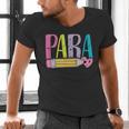 Colorful PARA Teacher Paraprofessional Cute Pencil Men's V-Neck T-Shirt, gift for family, gift for coworker Colorful PARA Teacher Paraprofessional Cute Pencil Men's V-Neck T-Shirt, gift for family, gift for coworker