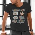 Communication Looks Different For Everyone SPED Teacher ASD Men's V-Neck T-Shirt, gift for family, gift for coworker Communication Looks Different For Everyone SPED Teacher ASD Men's V-Neck T-Shirt, gift for family, gift for coworker