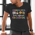 Communication Looks Different Tee Shirt Kids -Adults Teacher Animal Print Small Short Sleeve Classic Fit Crew Neck Polyester 100 Men's V-Neck T-Shirt, gift for family, gift for coworker