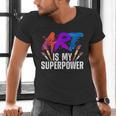 Cool Art For Men Women Art Teacher Artist Painter Superpower Men's V-Neck T-Shirt, gift for family, gift for coworker