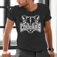Cougars Teacher Student School Sports Fan Team Spirit Men's V-Neck T-Shirt, gift for family, gift for coworker
