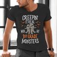 Creepin It Real With My 1st Grade Monsters Halloween Teacher Men's V-Neck T-Shirt, gift for family, gift for coworker Creepin It Real With My 1st Grade Monsters Halloween Teacher Men's V-Neck T-Shirt, gift for family, gift for coworker