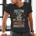 Creepin It Real Kindergarten Monsters Halloween Teacher Men's V-Neck T-Shirt, gift for family, gift for coworker Creepin It Real Kindergarten Monsters Halloween Teacher Men's V-Neck T-Shirt, gift for family, gift for coworker
