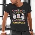 Creepin It Real With Kindergarten Monsters Halloween Teacher Men's V-Neck T-Shirt, gift for family, gift for coworker Creepin It Real With Kindergarten Monsters Halloween Teacher Men's V-Neck T-Shirt, gift for family, gift for coworker