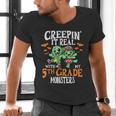 Creepin It Real Monster School 5th Grade Teacher Halloween Men's V-Neck T-Shirt, gift for family, gift for coworker Creepin It Real Monster School 5th Grade Teacher Halloween Men's V-Neck T-Shirt, gift for family, gift for coworker