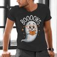Cute Ghost Book Reading Halloween Teacher Men's V-Neck T-Shirt, gift for family, gift for coworker Cute Ghost Book Reading Halloween Teacher Men's V-Neck T-Shirt, gift for family, gift for coworker