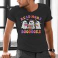 Cute Ghost Read More Books Lover Teacher Halloween Costume Men's V-Neck T-Shirt, gift for family, gift for coworker