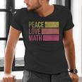 Cute Math Teacher Peace Love Math Men's V-Neck T-Shirt, gift for family, gift for coworker