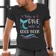 Cute Mermaid Librarian Teacher Dive Into A Good Book Reading Men's V-Neck T-Shirt, gift for family, gift for coworker Cute Mermaid Librarian Teacher Dive Into A Good Book Reading Men's V-Neck T-Shirt, gift for family, gift for coworker