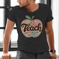 Cute Teacher With Apple Retro Teacher Kids Back To School Men's V-Neck T-Shirt, gift for family, gift for coworker